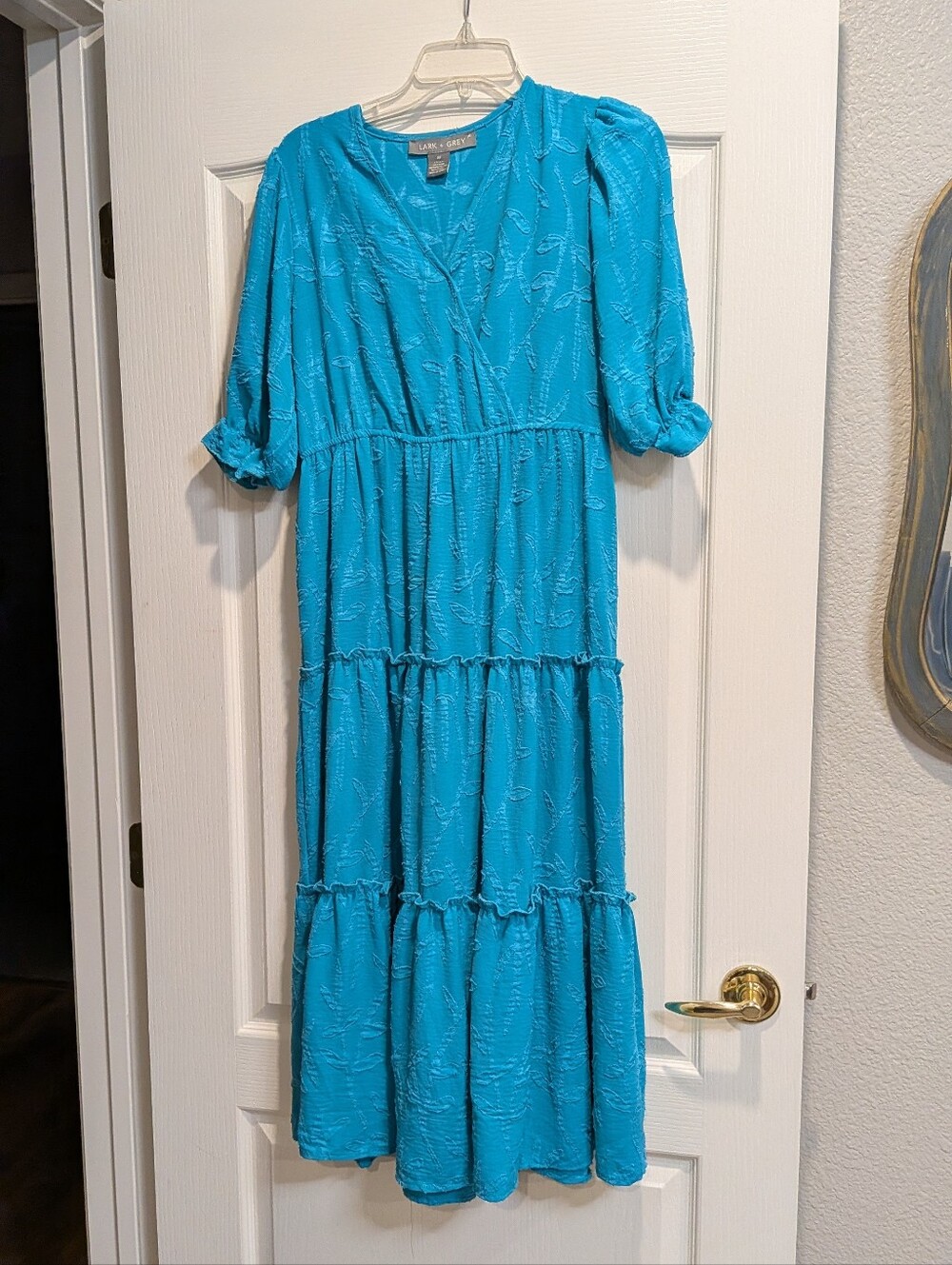 Size Medium Summer Dress By Lark And Grey, Turquoise